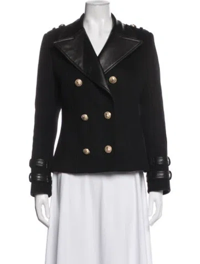 Pre-owned Balmain Virgin Wool Blazer In Black