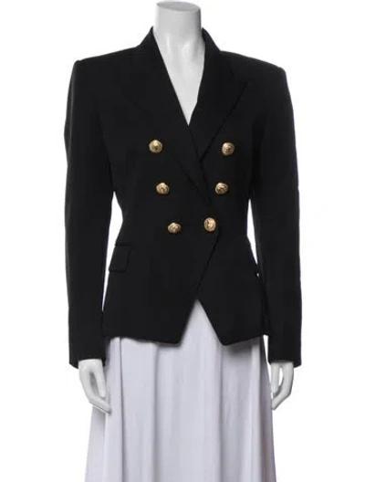 Pre-owned Balmain Virgin Wool Blazer In Black