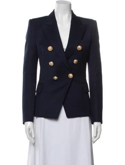 Pre-owned Balmain Virgin Wool Blazer In Blue
