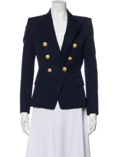 Pre-owned Balmain Virgin Wool Blazer In Blue