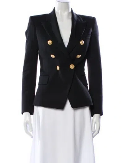 Pre-owned Balmain Virgin Wool Blazer In Blue