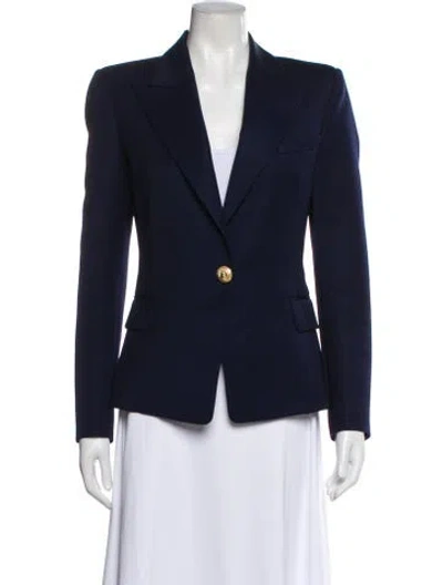 Pre-owned Balmain Virgin Wool Blazer In Blue