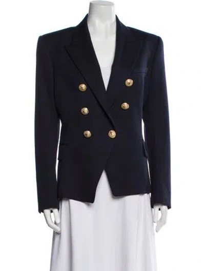 Pre-owned Balmain Virgin Wool Blazer In Blue