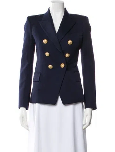 Pre-owned Balmain Virgin Wool Blazer In Blue