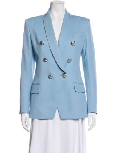 Pre-owned Balmain Virgin Wool Blazer In Blue