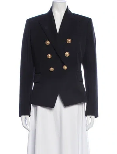 Pre-owned Balmain Virgin Wool Blazer In Blue