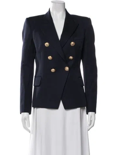 Pre-owned Balmain Virgin Wool Blazer In Blue