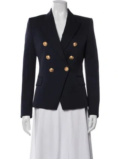 Pre-owned Balmain Virgin Wool Blazer In Blue