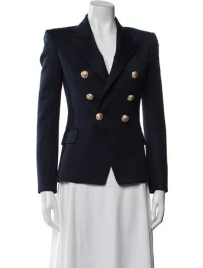 Pre-owned Balmain Virgin Wool Blazer In Blue