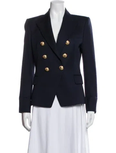 Pre-owned Balmain Virgin Wool Blazer In Blue