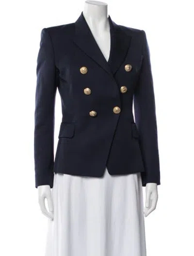 Pre-owned Balmain Virgin Wool Blazer In Blue