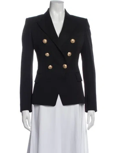 Pre-owned Balmain Virgin Wool Blazer In Blue
