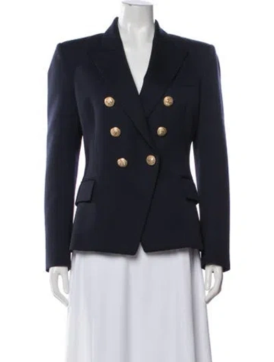 Pre-owned Balmain Virgin Wool Blazer In Blue