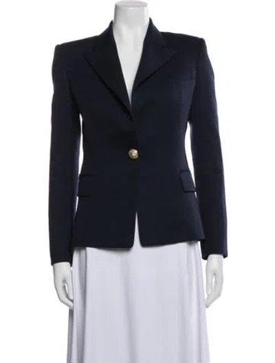 Pre-owned Balmain Virgin Wool Blazer In Blue