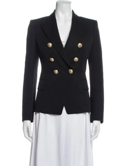 Pre-owned Balmain Virgin Wool Blazer In Blue