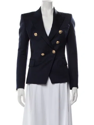 Pre-owned Balmain Virgin Wool Blazer In Blue