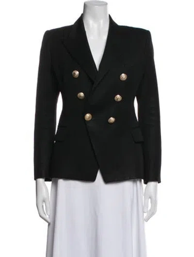 Pre-owned Balmain Virgin Wool Blazer In Blue
