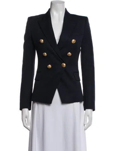 Pre-owned Balmain Virgin Wool Blazer In Blue