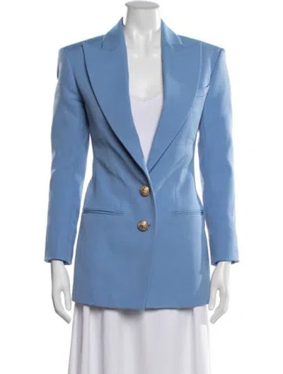 Pre-owned Balmain Virgin Wool Blazer In Blue