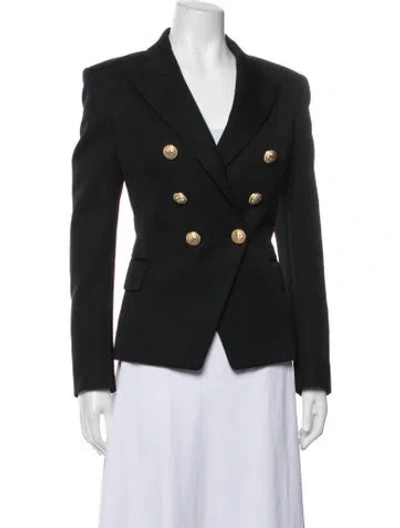 Pre-owned Balmain Virgin Wool Blazer In Blue