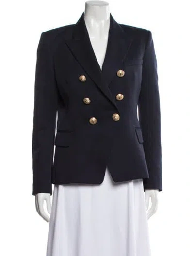 Pre-owned Balmain Virgin Wool Blazer In Blue