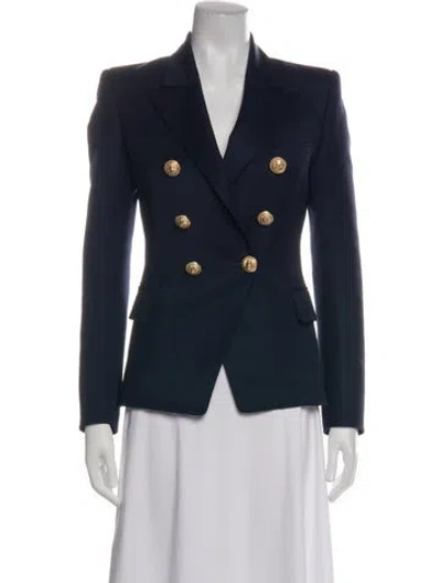 Pre-owned Balmain Virgin Wool Blazer In Blue