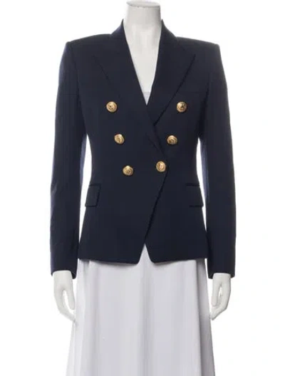 Pre-owned Balmain Virgin Wool Blazer In Blue