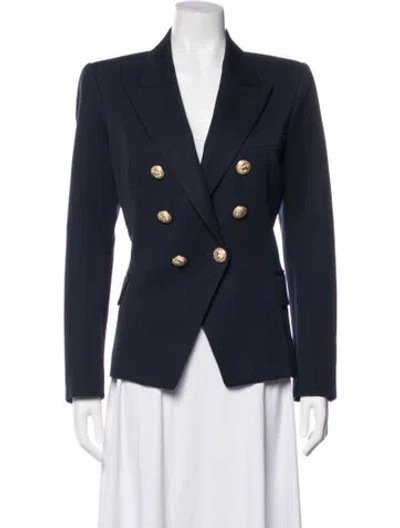 Pre-owned Balmain Virgin Wool Blazer In Blue
