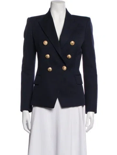 Pre-owned Balmain Virgin Wool Blazer In Blue