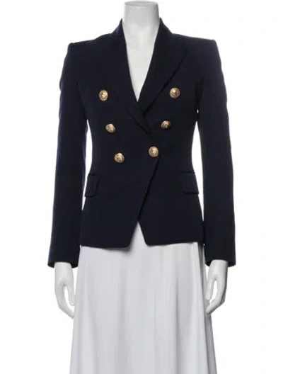 Pre-owned Balmain Virgin Wool Blazer In Blue