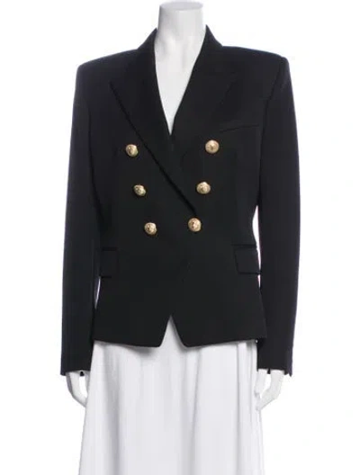 Pre-owned Balmain Virgin Wool Blazer In Blue