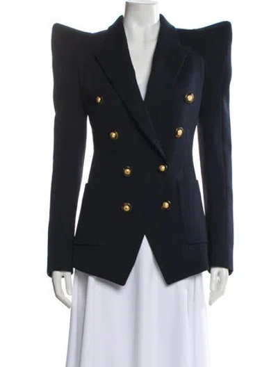 Pre-owned Balmain Virgin Wool Blazer In Gray