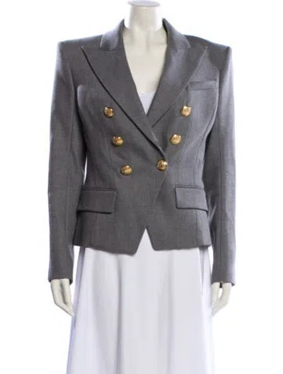 Pre-owned Balmain Virgin Wool Blazer In Gray