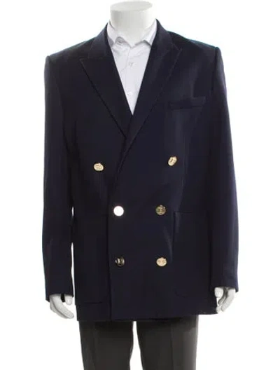 Pre-owned Balmain Virgin Wool Blazer In Gray