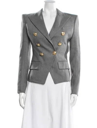 Pre-owned Balmain Virgin Wool Blazer In Gray