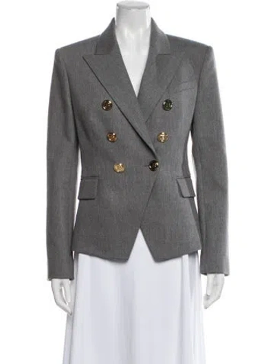 Pre-owned Balmain Virgin Wool Blazer In Gray