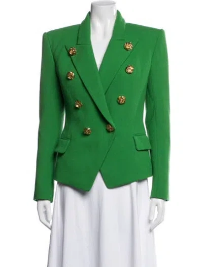 Pre-owned Balmain Virgin Wool Blazer In Green
