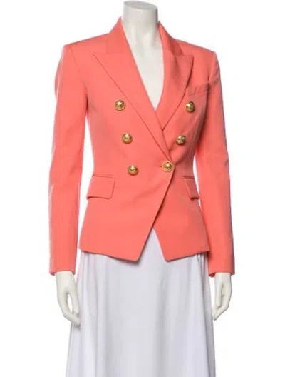 Pre-owned Balmain Virgin Wool Blazer In Orange