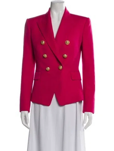 Pre-owned Balmain Virgin Wool Blazer In Pink