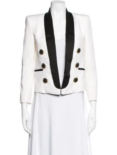Pre-owned Balmain Virgin Wool Blazer W/ Tags In White