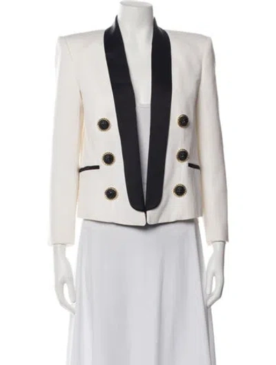 Pre-owned Balmain Virgin Wool Blazer In White