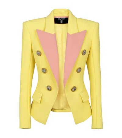 Balmain Double-breasted Casual Jacket In Yellow