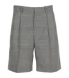 Balmain Virgin Wool-blend Check Shorts In Gray