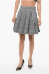 Balmain Virgin Wool Blend Pleated Miniskirt With District Check Patt