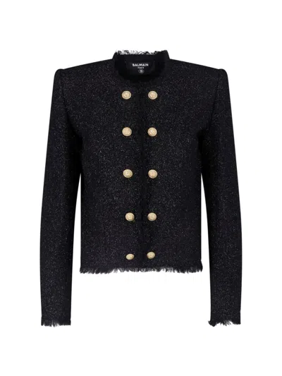 BALMAIN VIRGIN WOOL BUTTON JACKET