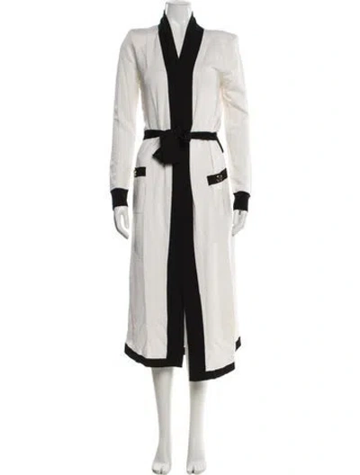 Pre-owned Balmain Virgin Wool Coat In White