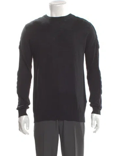 Pre-owned Balmain Virgin Wool Crew Neck Pullover In Black