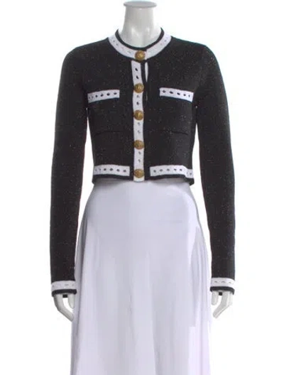 Pre-owned Balmain Virgin Wool Crew Neck Sweater In Black