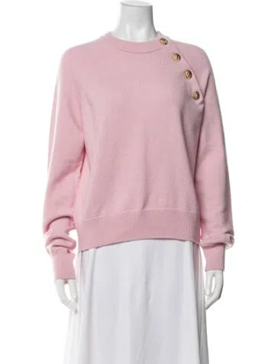 Pre-owned Balmain Virgin Wool Crew Neck Sweater W/ Tags In Pink
