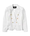 Balmain Peak-lapels Double-breasted Blazer In White